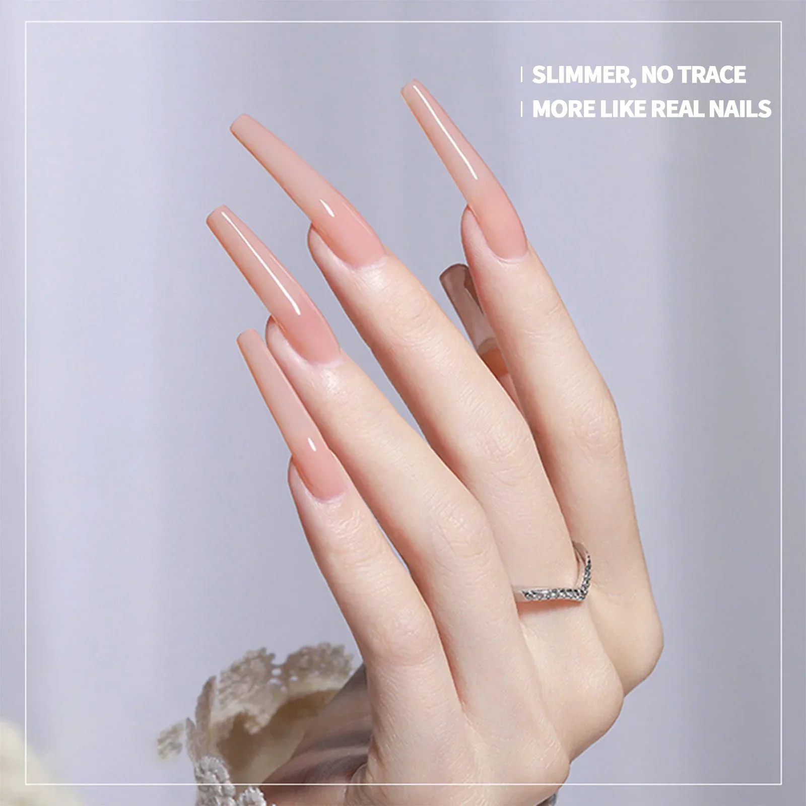 Nailpop XXL Coffin Nail Tips Full Cover Extra Long Acrylic Extension System Clear Artificial False Nails Manicure Salon Supply
