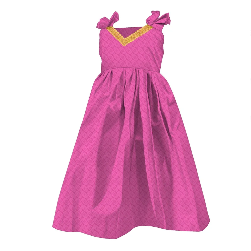 

African Dresses for Kids Girls Traditional Clothes Africa Print Bazin Riche Dresses for Special Occasions WYT821