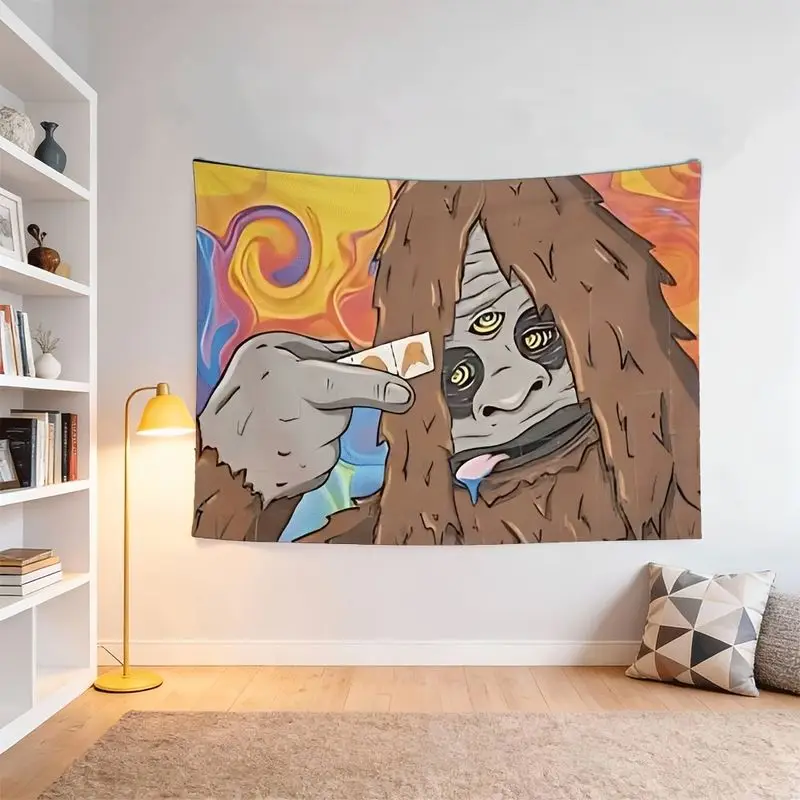 VIKAMA Trippy Psychedelic Multi Eyed Bigfoot Cartoon Tapestry, Vibrant Wall Art for Bedroom Living Room Dorm Decor