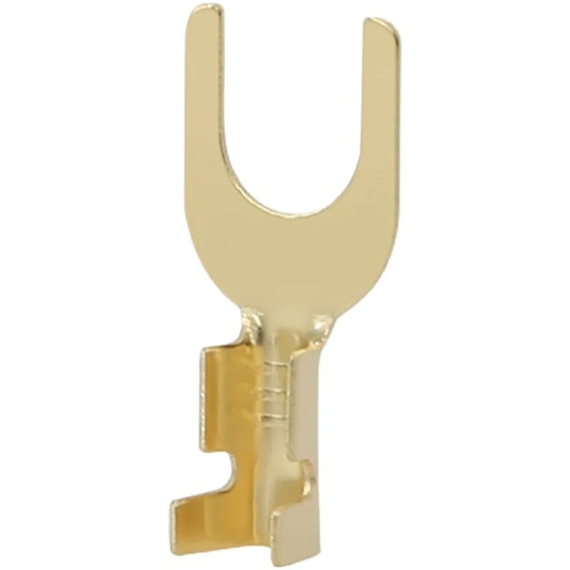 100 Stück M3 M4 M5 M6 Messing Gabel Spaten U-Typ nicht isolierter Drahtverbinder elektrische Crimp-Erdungsklemme 0,5–2,5 mm – Detail 7
