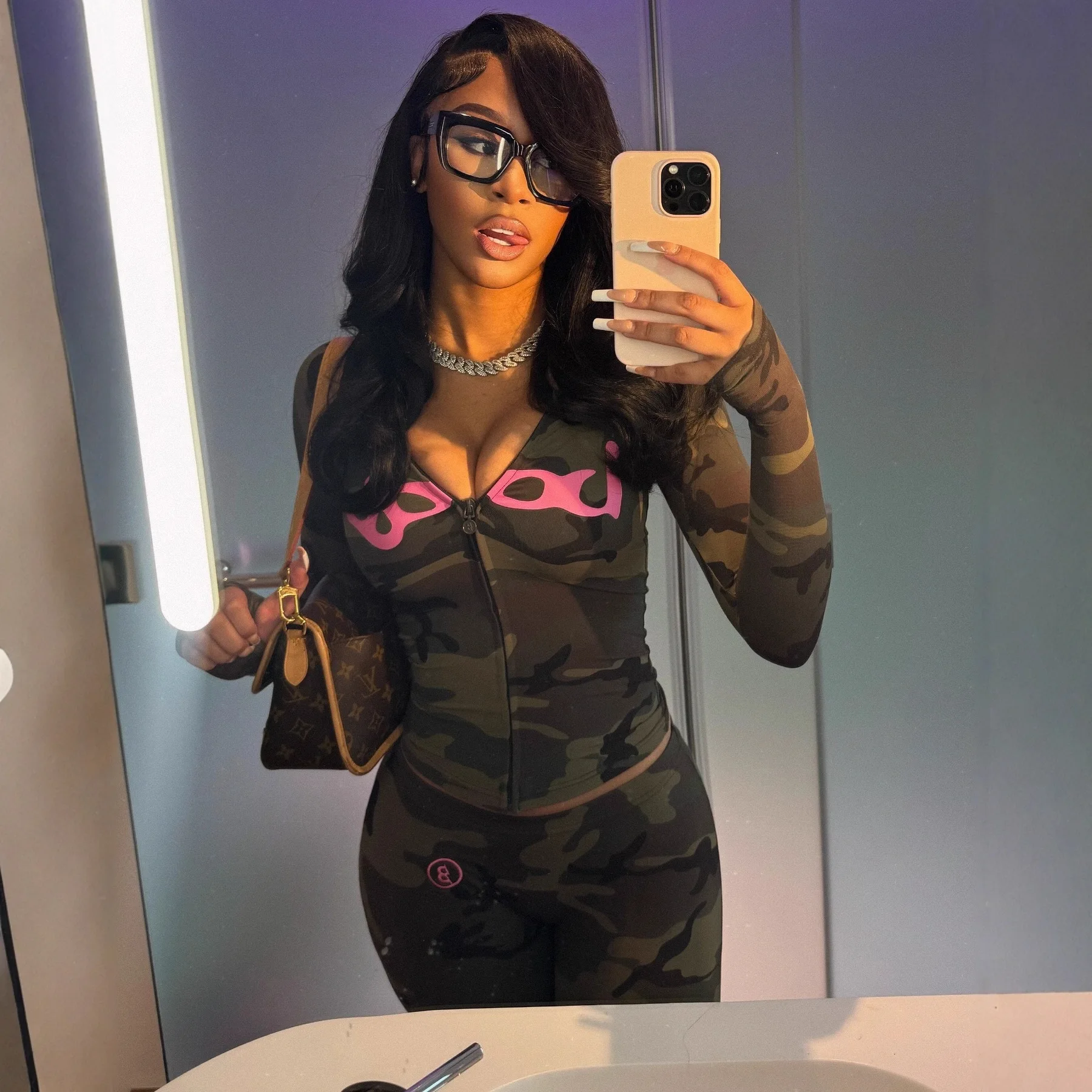 

Leopard Print 2 Piece Tracksuit Long Sleeve Zip Up Top & High Waist Skinny Pants Matching Set Y2K Aesthetic Slim Fit Loungewear