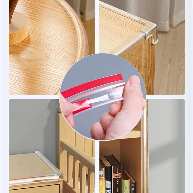 شريط حماية الطفل البلاستيكي الشفاف مع شريط مزدوج الجوانب مضاد للصدمات للأطفال، حافة طاولة الأثاث، واقيات الزوايا