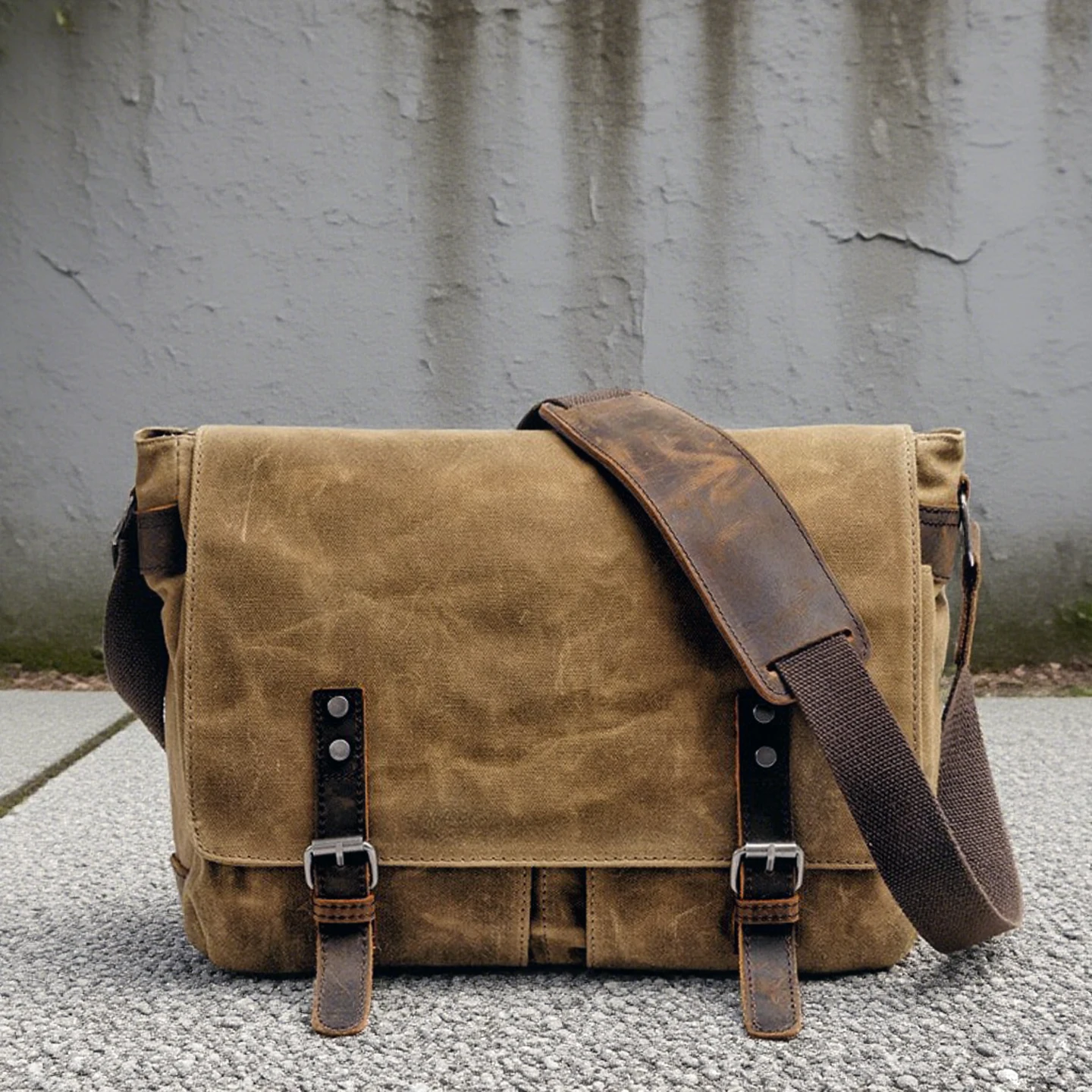 American Retro Waterproof Men's Bag Casual Crossbody Computer Bag Messenger Bag Single Shoulder Bag Canvas Material Leisure