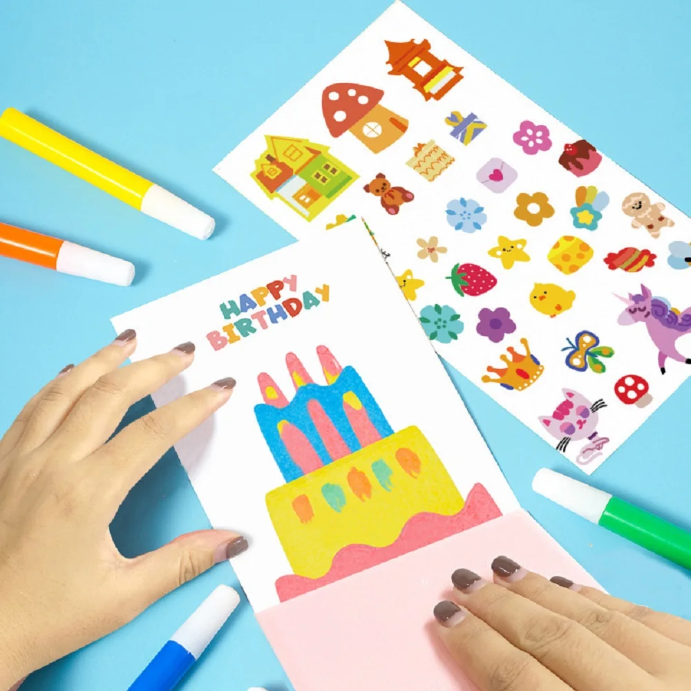 Rainbow Squeeze Art Kit Educational Scratch Paper Art Set DIY Craft Supplies Party Favors Novelty Gifts for Girls Boys