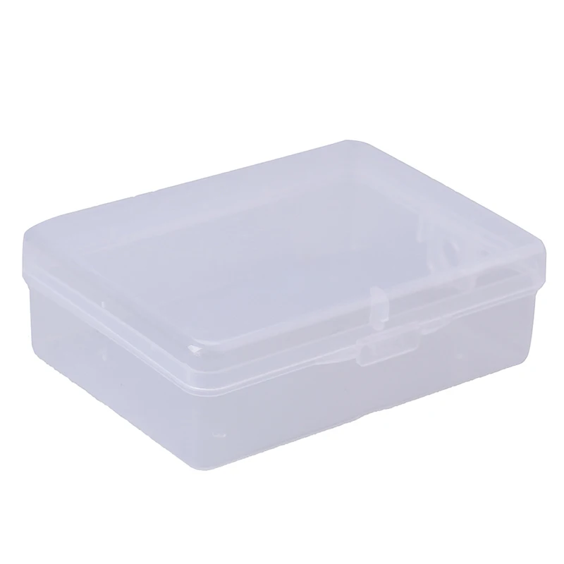 Boîte de rangement en plastique transparent 9cm x 6.5cm x 3cm, carré clair, polyvalent pour le maquillage à domicile, accessoires de bijoux