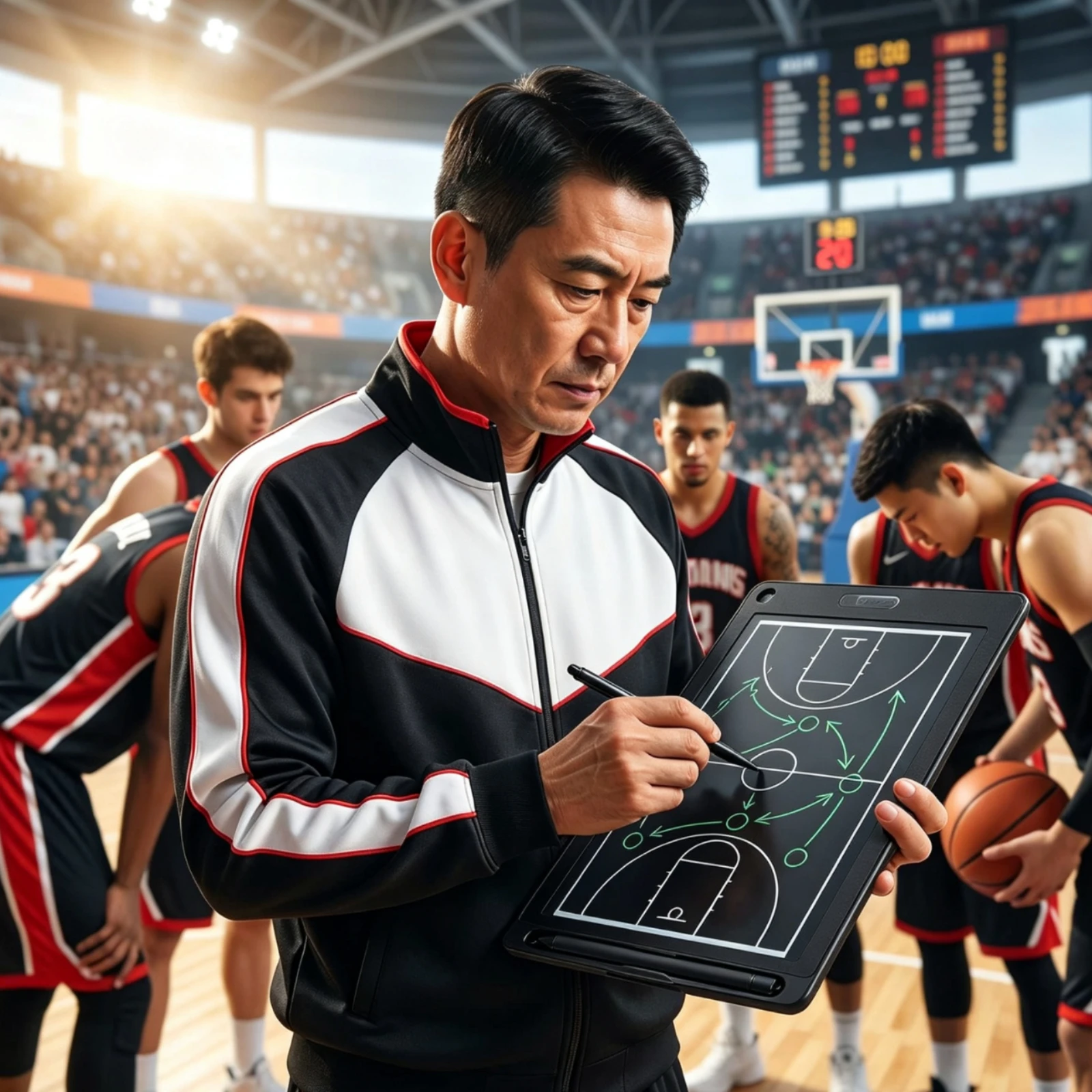 Basketball Board Slim Basketball Coaching Board Reusable High-Visibility for Coaches, Games