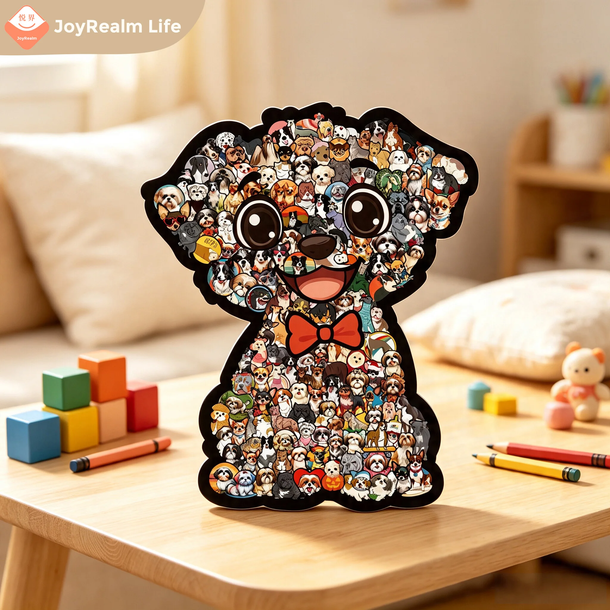 Creative and Fun Wooden Dog Puzzle, High-Difficulty Brain-Teaser Stress-Relief Toy, High-Value Desktop Decoration Gift