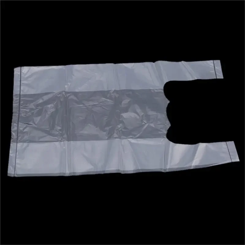 100Pcs Supermarket Plastic Bags with Handle Useful Plastic Storage Transparent Shopping Bag Roll Food Packaging Keep Fresh Tools