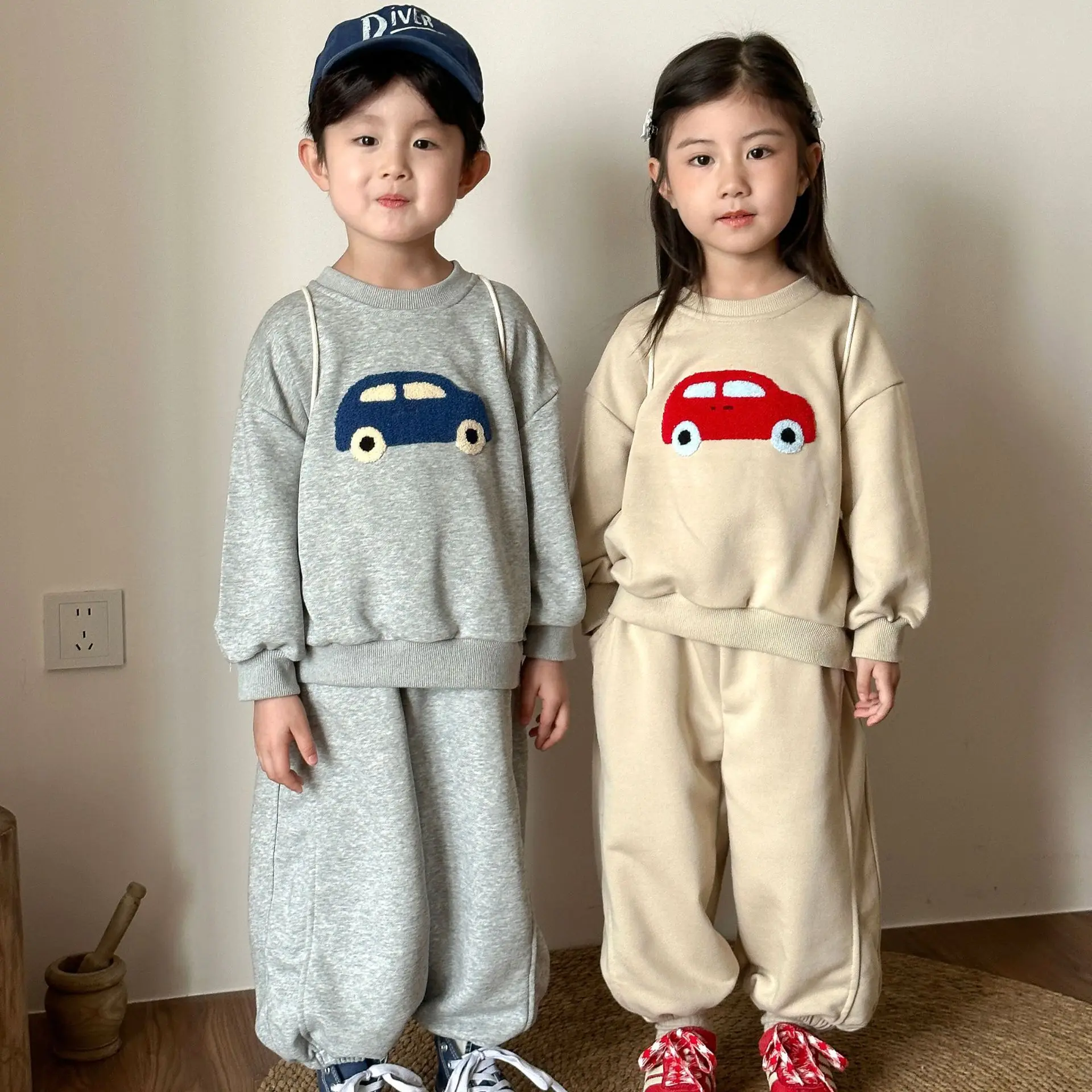 2026 Autumn New Children Sweatshirt + Sweat Pants 2pcs Suit Kids Long Sleeve Clothes Set Baby Gym Suit Boys Girls Casual Outfits