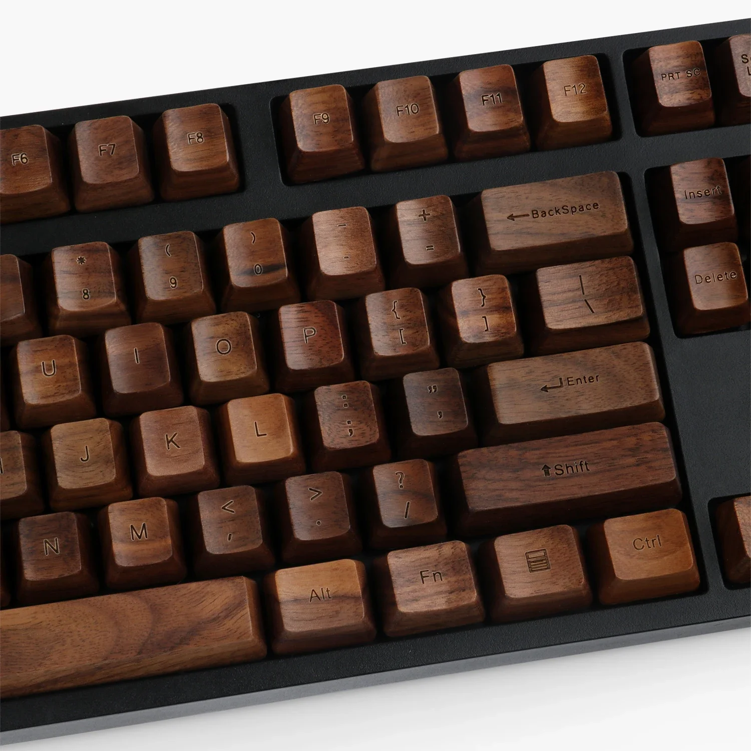 

Solid wood 64/87/980 complete set of walnut, pear and beech are engraved customized personalized keycaps OEM height