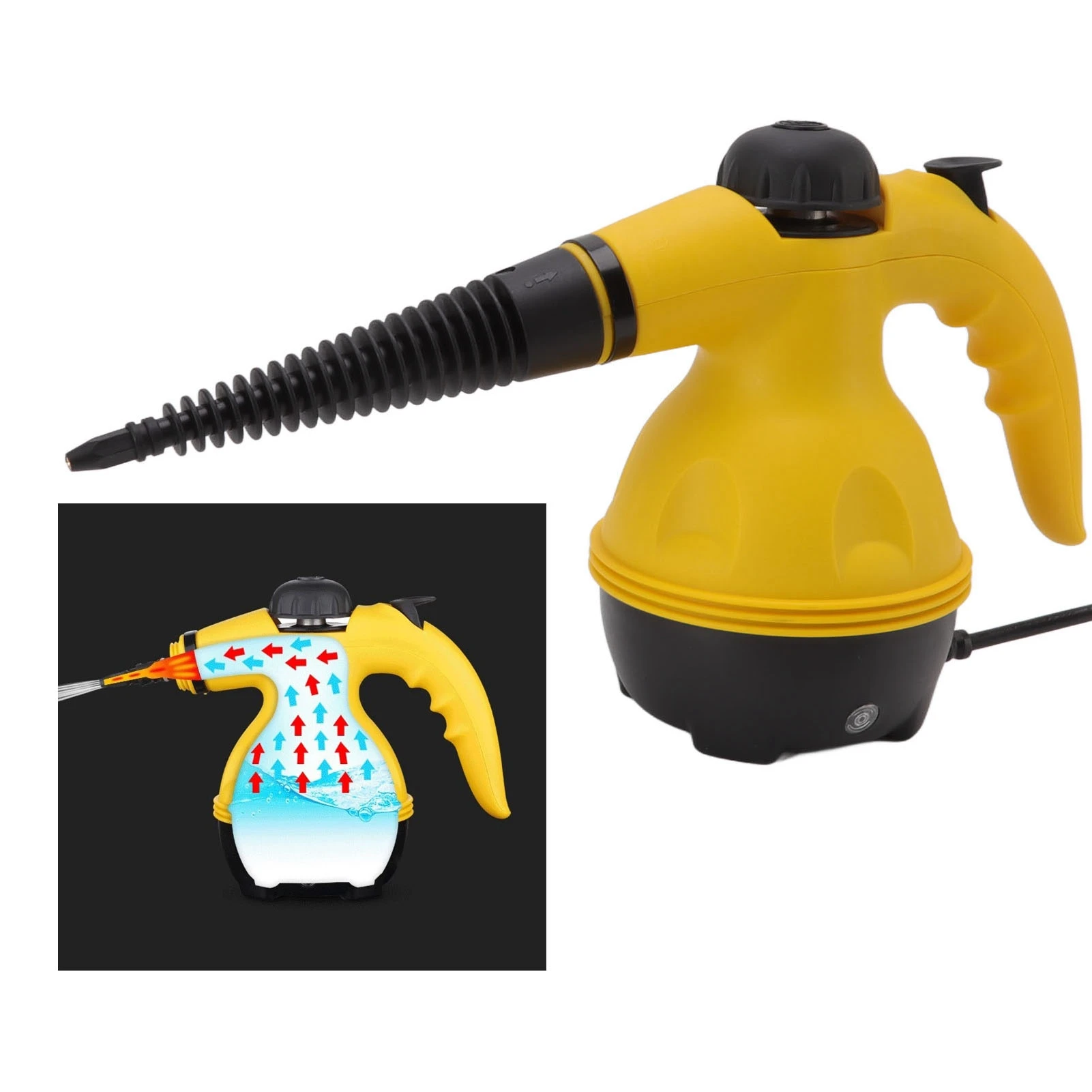 

Handheld Steam Cleaner PP Shell Ergonomic Handle Electric Steam Cleaner Portable High Temperature with Extension Tube for Home