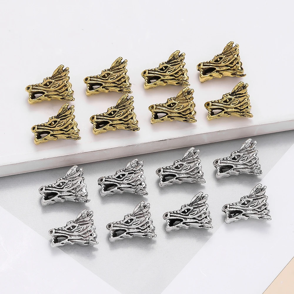 

10pcs/lot Antique Dragon Head Shape Charm Spacer Beads for DIY Fashion Jewelry Making Necklace Bracelet Accessories Findings