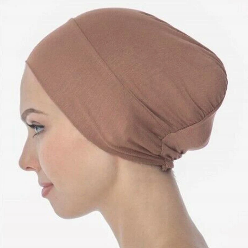 New Soft Modal Muslim Turban Hat Inner Hijab Caps Islamic Underscarf Bonnet India Hat Female Headwrap Closed Turbante Mujer 2024