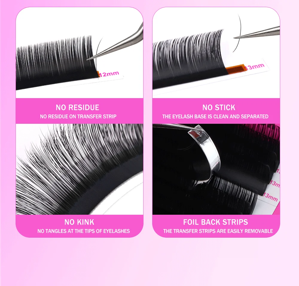 AGUUD 20 Reihen Luxus Baby-Kaschmir Volumen-Wimpernverlängerungen, weiche, leicht fächerbare Wimpern mit separater Basis, klassische Wimpern XL Tray – Detail 8