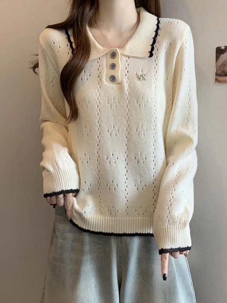 

Korean Sle Ne Knot Knitted Sweater Women's Autumn Winter New Sle Slimming Ladies' Top Ci Walk Suitable