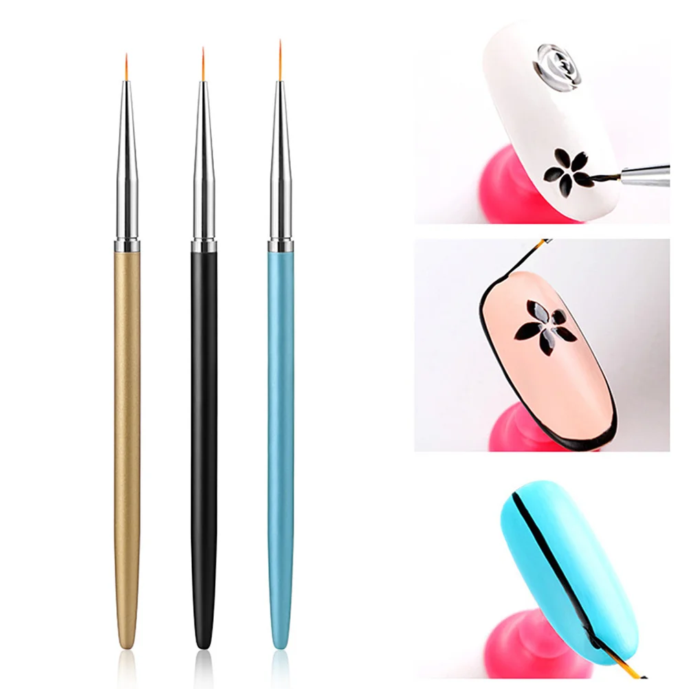 

3Pcs Manicure Pen Brushes Nail Art Drawing Carving Plotting Pens for Salon DIY Supplies Manicure Nail Art Pens