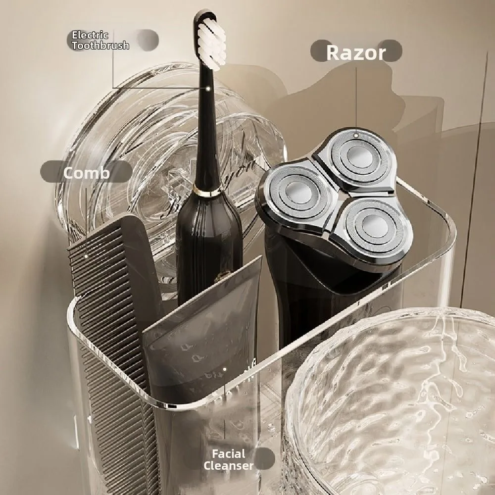 

Водонепроницаемый держатель для зубных щеток на присоске, быстродействующий настенный диспенсер для зубных щеток с чашкой, многоразовый съемный