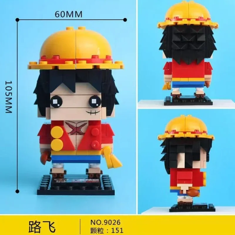 New One Piece Anime Figure Roronoa Zoro Building block toy Straw Hat Luffy Animation model toy Desktop Decoration Gift Boy Girl