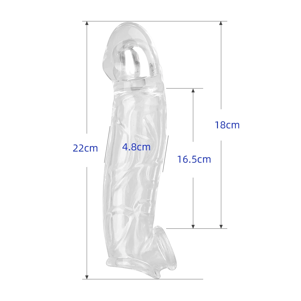 3 Sizes Reusable Condom Penis Clear Sleeve Cock Ring Penis Extender Male Penis Enlarger Durable Adult Sex Toys For Men Women view 6