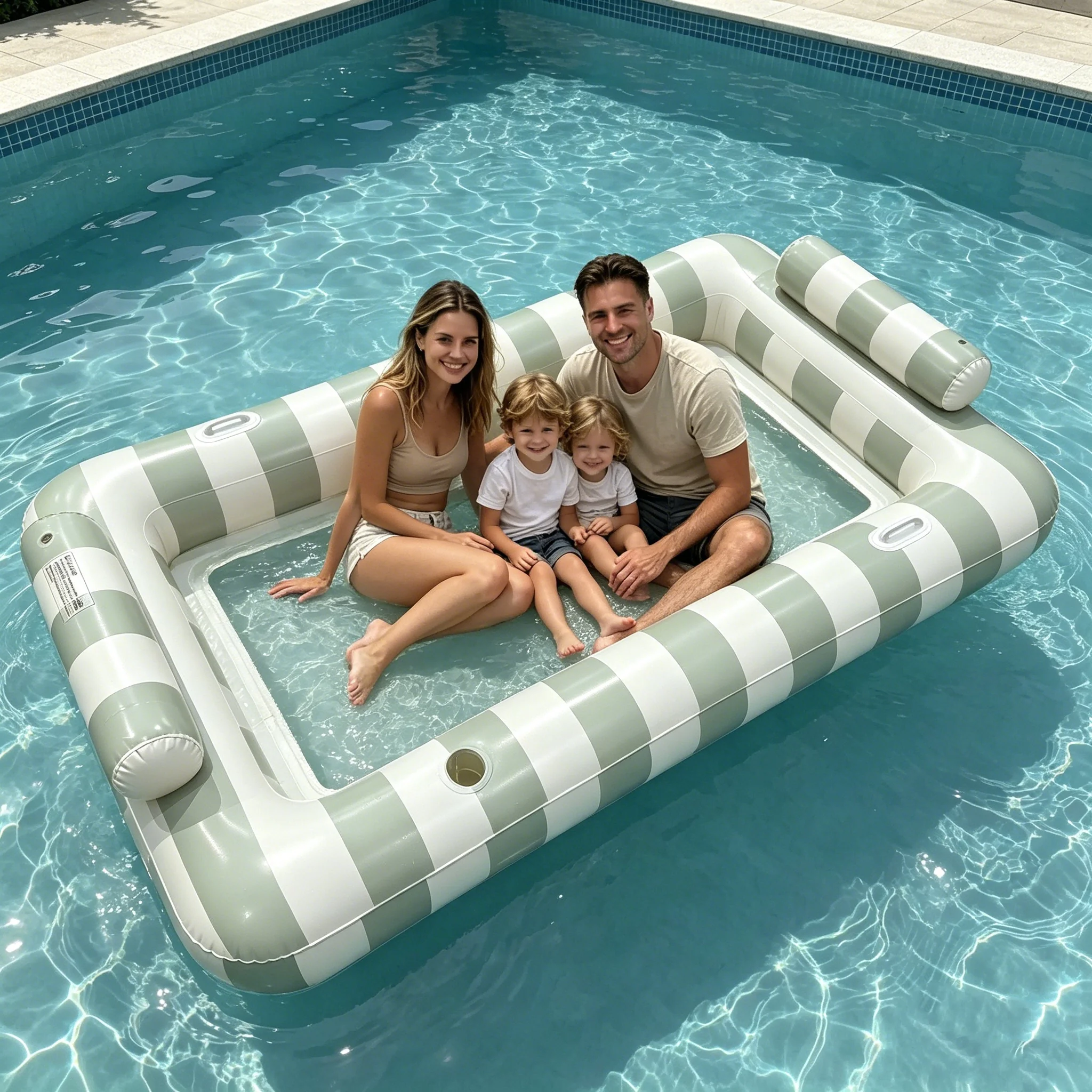 1pc Inflatable Water Floating Lounge Chair for Pool Beach Sea Party Casual Gathering - Single Piece Waterborne Floatation Seat