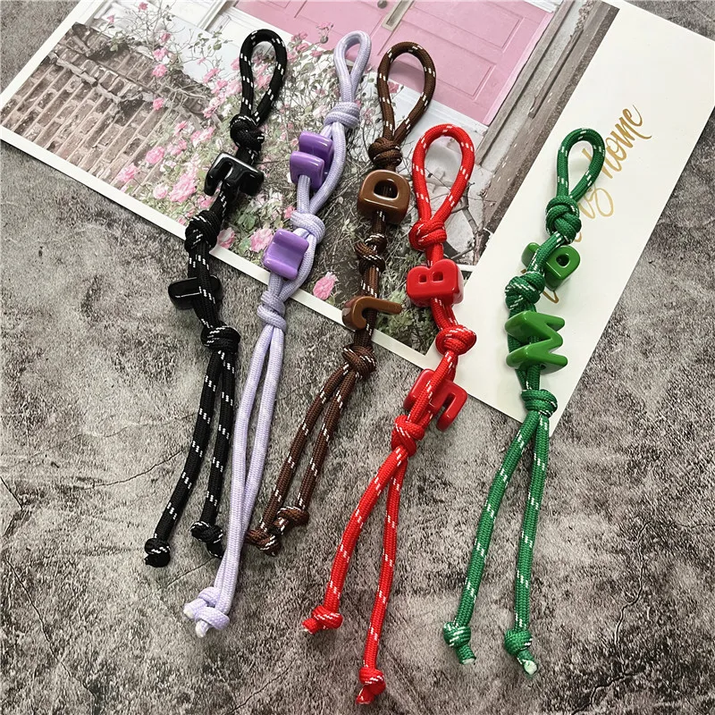 Keychain for Phone Beads with Letter Lanyard Handmade Phone Decorating Bag Body Kit Accessories Small Fresh Cellular Keychain