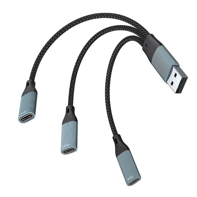 K3NB USB Splitter Y Cable USB Male to 2/3 Female Type C Converter Multiple USB Port Expander Cable Multiport Split Adapter