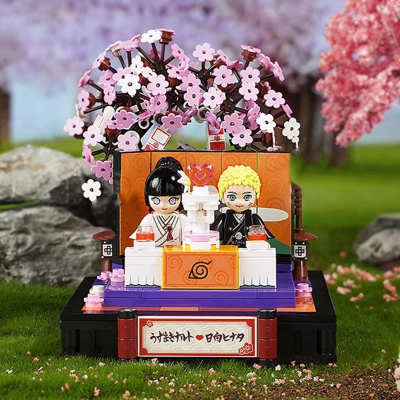 keeppley building blocks Naruto assembly toys kawaii birthday gift Uchiha Sasuke Haruno Sakura Hatake Kakashi peripherals