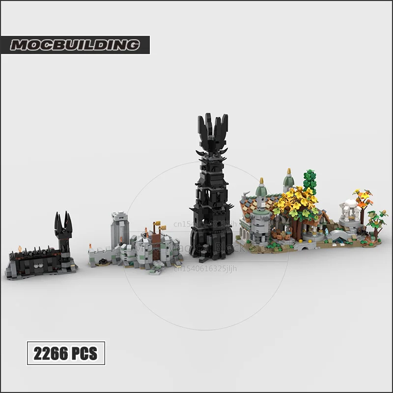 The Rings Collection Mini Moc Building Blocks Tower And Black Gate Bricks DIY Assembly Display Model Toys Xmas Gifts