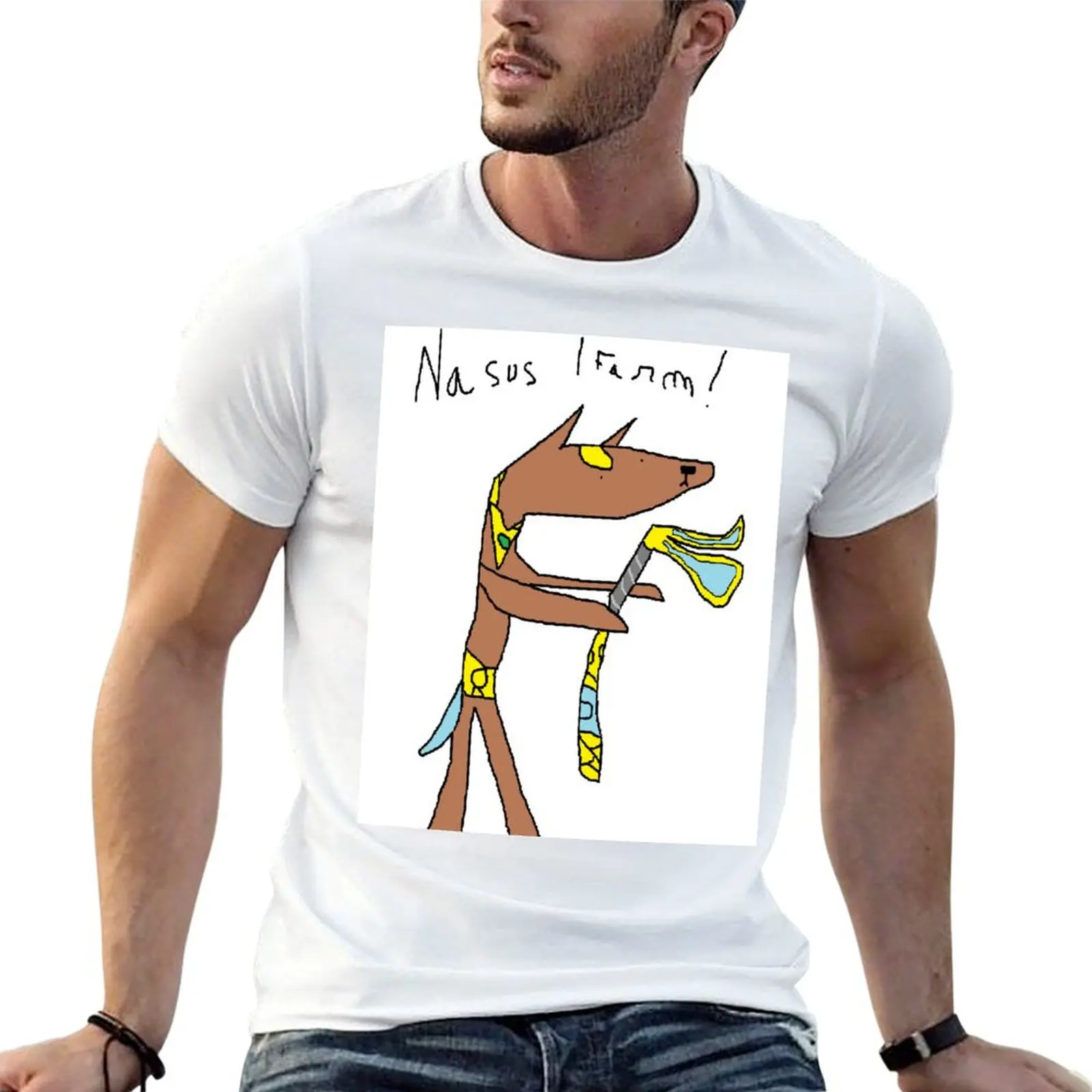 Granja Nasus! ! Camiseta divertida, camisetas con humor negro para hombre, camiseta de algodón divertida, paquete de camisetas de algodón
