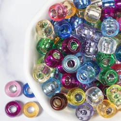100pcs 9mm Acrylic Bucket Shape Bead Transparent Mixed Color Loose Spacer Beads for Jewellery Making DIY Bracelets Accessories