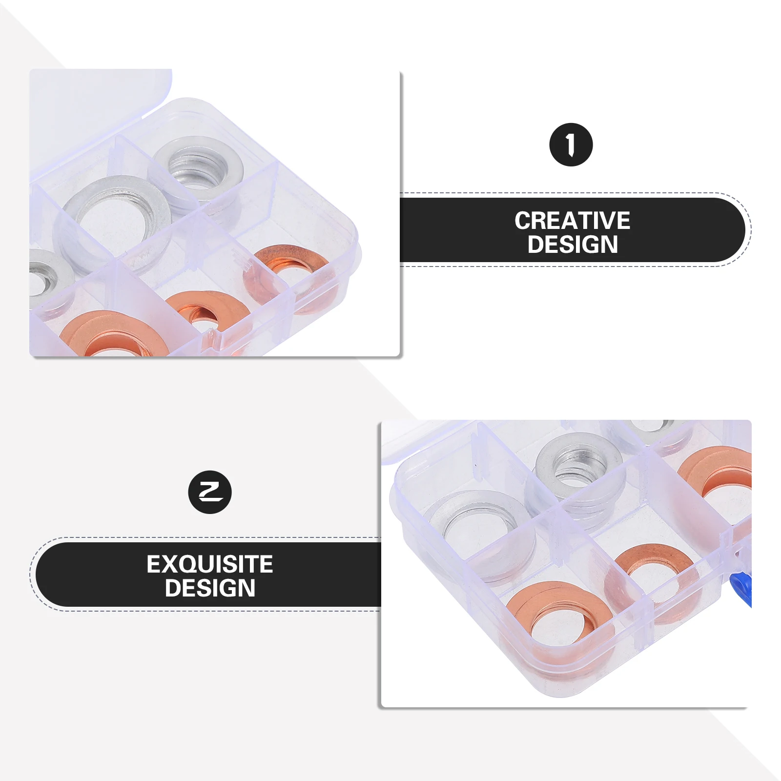 

42pcs Drain Plug Seal Gasket Car Parts Aluminum Copper Washers Oil Drain Plug Washer Ring Gasket Engine Piece Compatibility