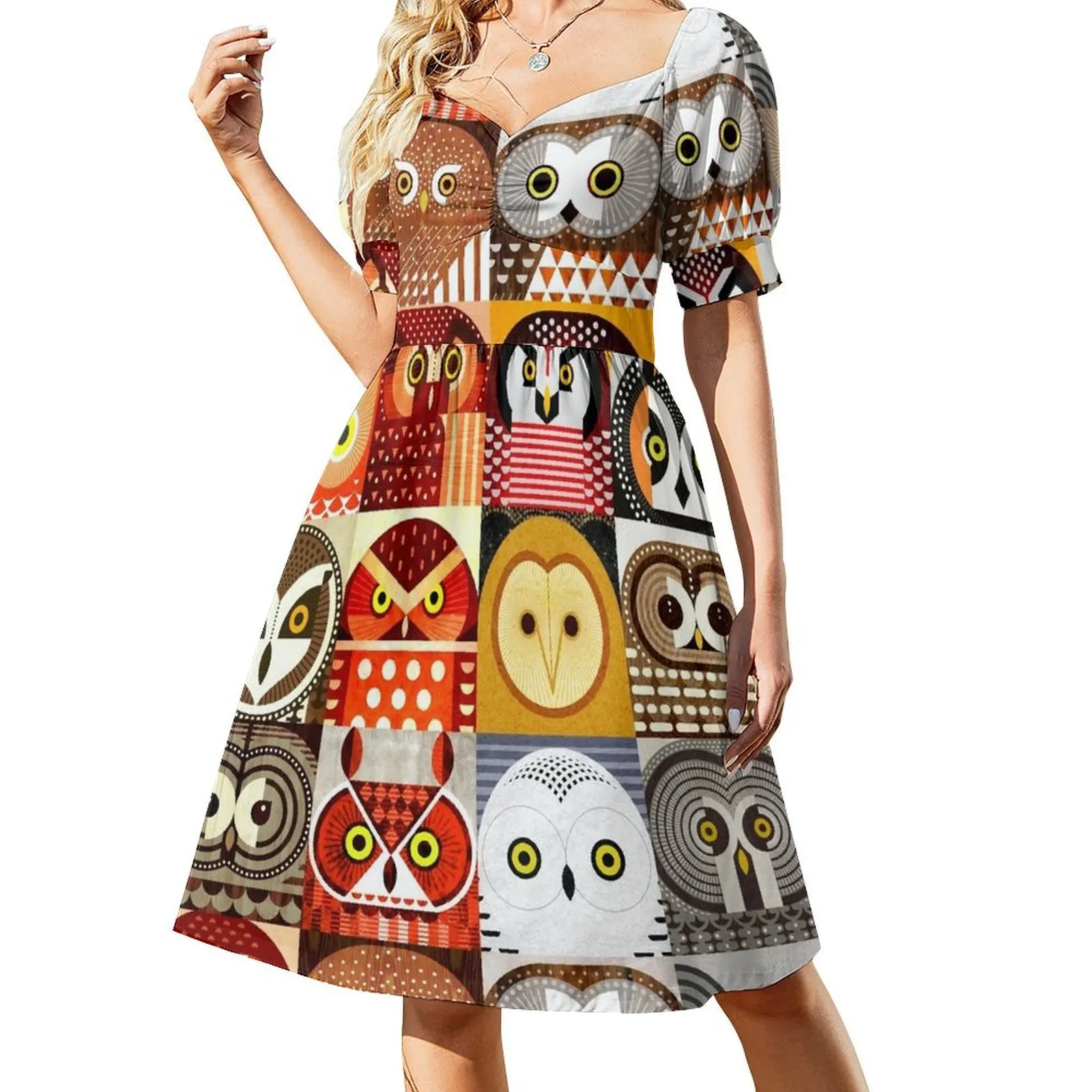 

North American Owls Short-Sleeved Dress Clothing dress for women