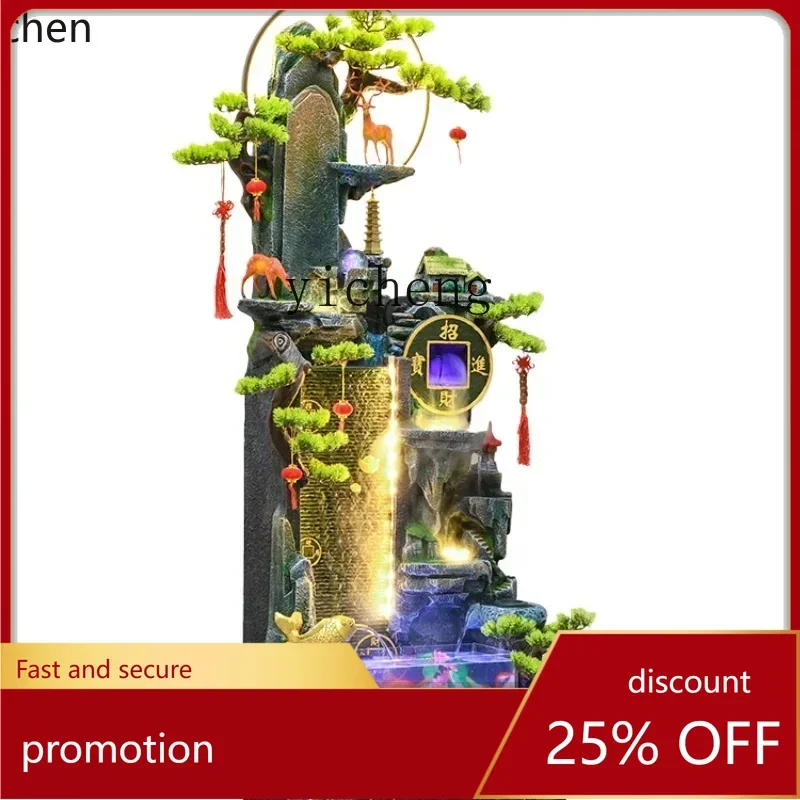 

Декоративный фонтан YFY Zen с текущей водой и циркуляцией воды, аквариум для гостиной, приносящий удачу и достаток.