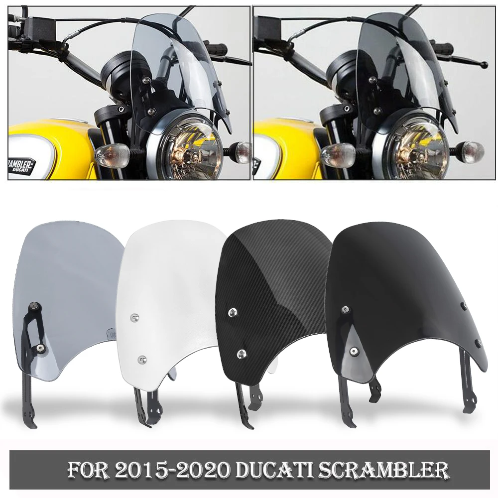 

For Ducati Scrambler Deflector Windscreen Windshield Wind Shield Fly Screen 2016 2017 2018 2019 2020 2021 Motorcycle Accessories