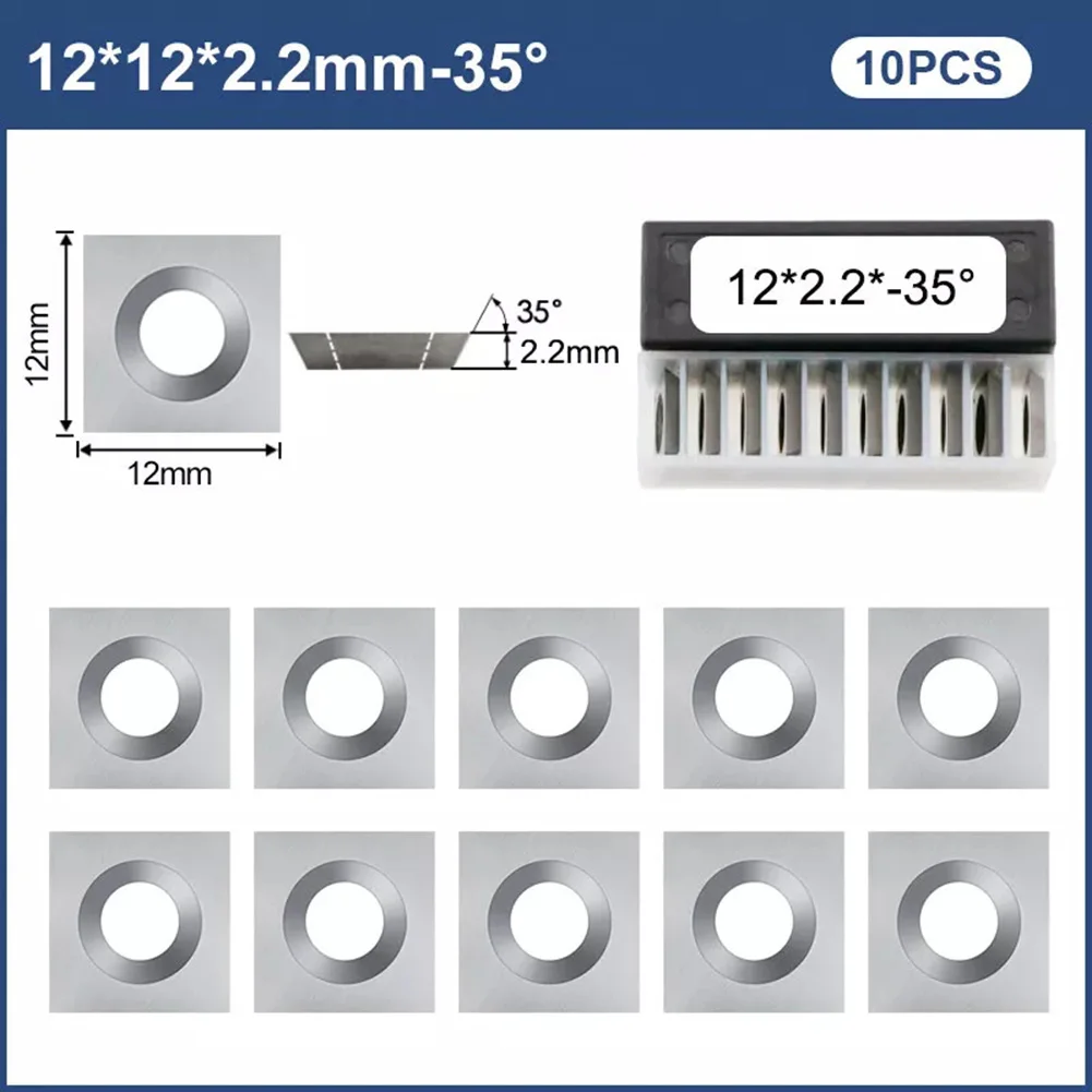 10pcs Square Carbide Inserts Blades 12x12x2.2mm Replacement For Woodworking Carbide Inserts CNC Metalworking Manufacturing Tools