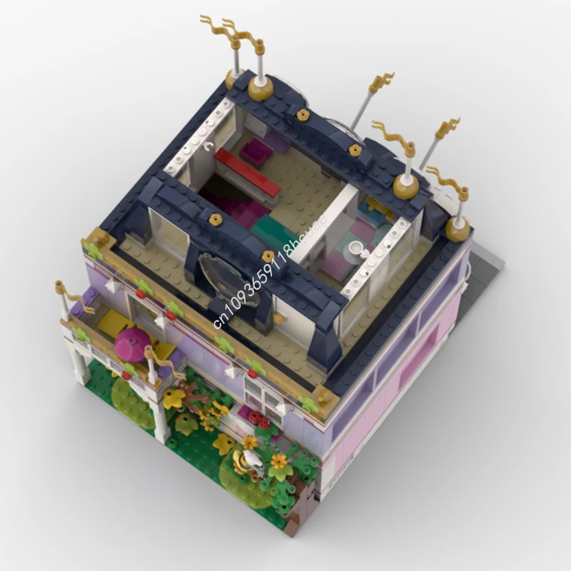 1616pcs MOC Modulaire HLC Hotel Building Model blokken ambachtelijke speelgoed Verjaardag DIY Architectuur creatieve Kids Baksteen kerstcadeaus