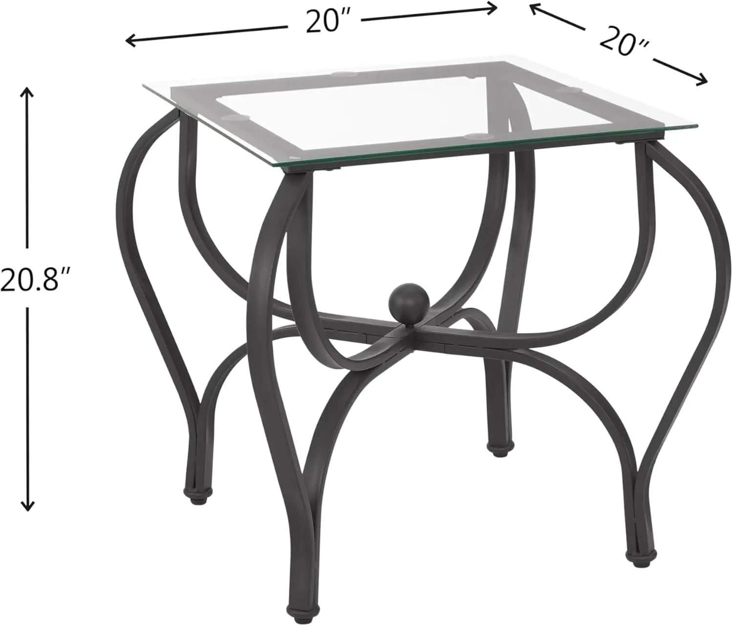 3-Piece Tempered Glass Coffee Table & Side Table Set 3