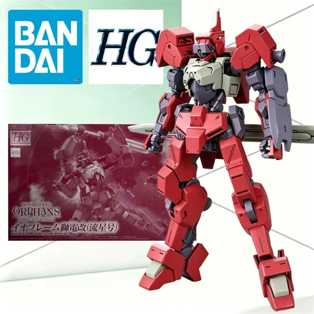Bandai HGIBO 1/144 STH-16/tc Shiden Custom Ryusei-Go Iron Blood Orphans Red Gray Io Frame Mecha DIY Collectible Display Hobby
