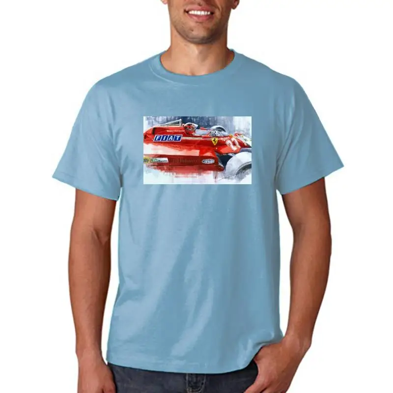 Title: Cotton Cool Design 3D Tee Shirts Artcars Gilles Villeneuve 1981 126C Grand Prix Car Inspired Muscle Men T Shirt