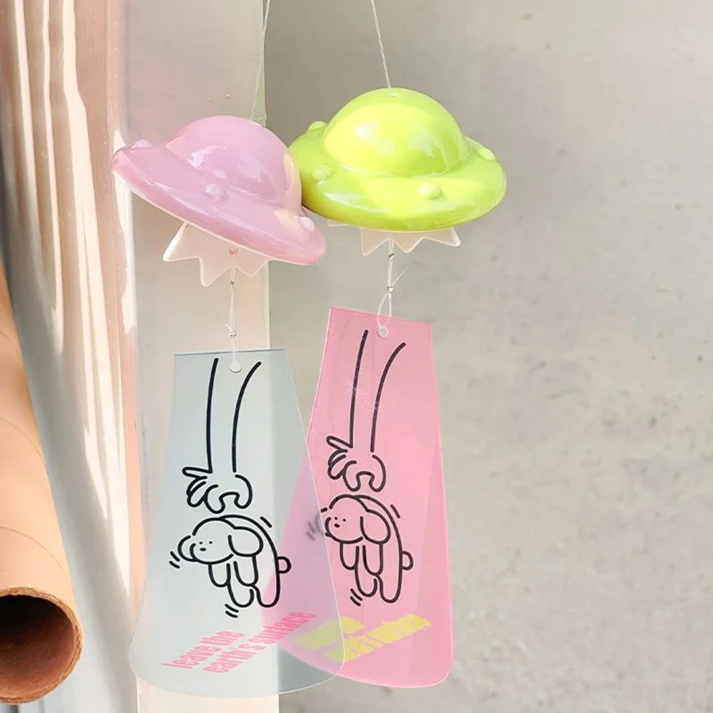 

Подвеска с колокольчиком «Космический щенок» - INS, милый акриловый балкон, сад, двор, украшение для дома, кулон, креативный подарок для друзей