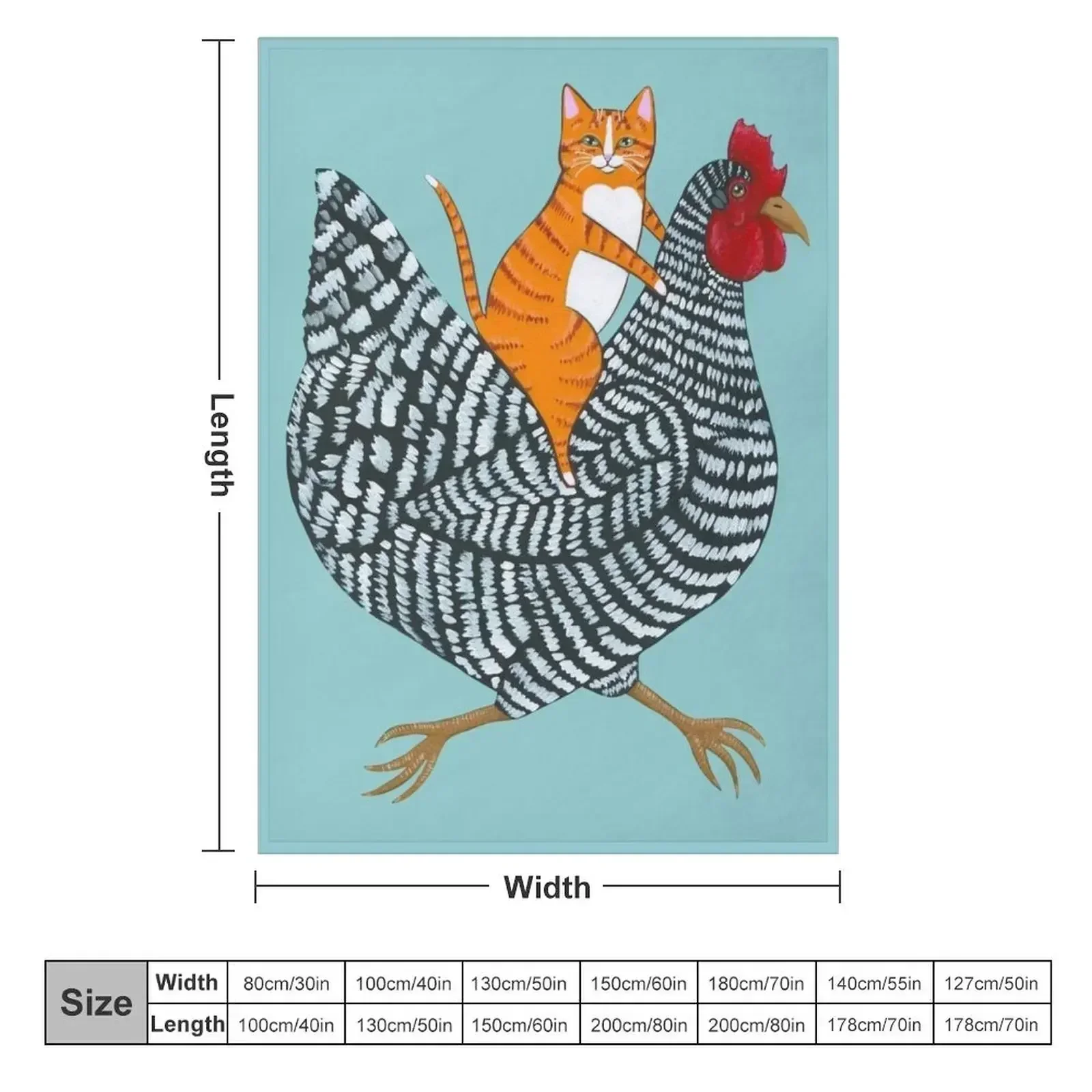 Ginger Cat Chicken Ride Throw Blanket Luxury Thicken Picnic Blankets Sofas Of Decoration Retros Large Blankets