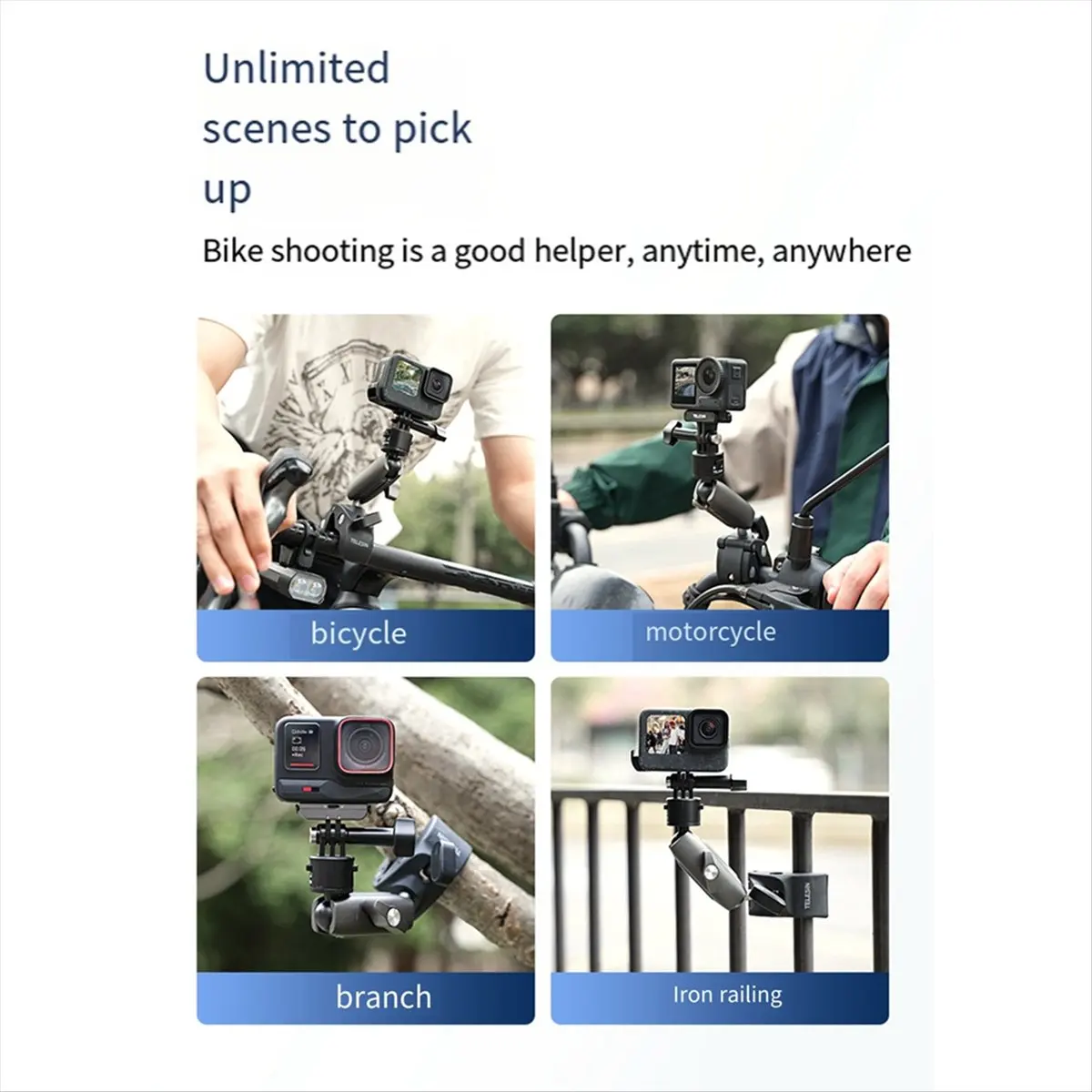 

Крепление-зажим TELESIN M05K для велосипеда/мотоцикла, быстросъемное, с волшебной рукояткой, 360° ° Суперзажим из алюминиевого сплава для экшн-камер