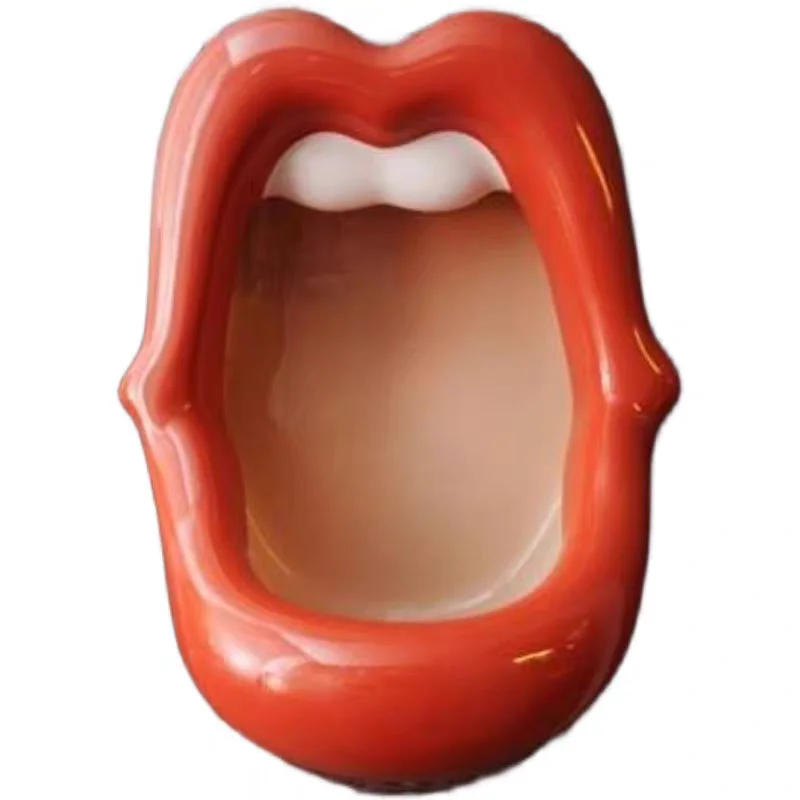 1Pcs Creative Toilet Red Lip Urinal Mouth Shape Exaggerated Integrated Induction Smart Poop Potty Easy Cleaning and Maintenance