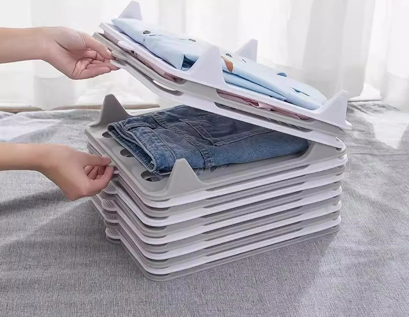 Stackable Clothes Folding Organizer, T‑Shirt Shirt Folding Board, Clothing Dividers, Wardrobe Drawer Clothes Storage Organizer