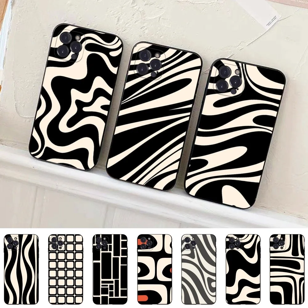 Abstract Swirl Pattern Phone Case Silicone Soft for iphone 15 14 13 12 11 Pro Mini XS MAX 8 7 6 Plus X XS XR Cover