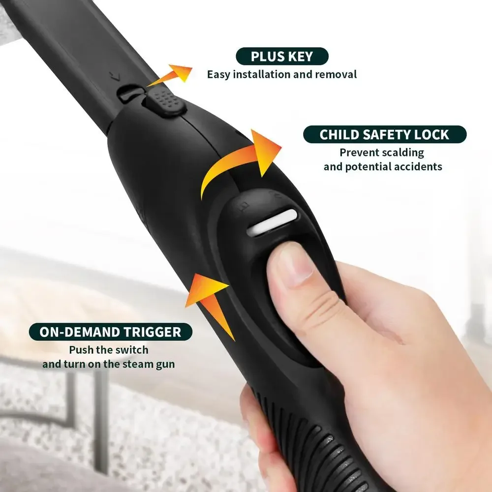 High Pressure Electric Steam Cleaner Multi-Purpose Rolling Machine Carpet Upholstery Floor Car Deep Cleaning with Accessories