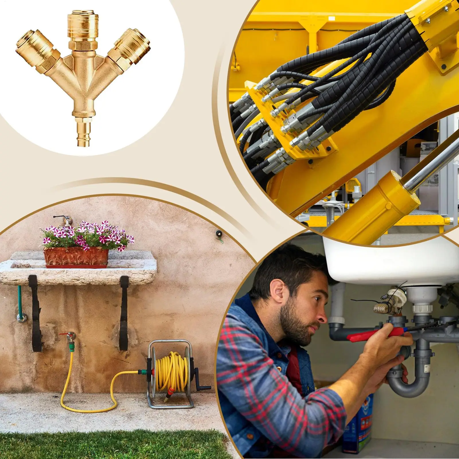 

Воздушные шланги Быстроразъемное соединение Быстроразъемный распределитель воздуха Тройные компактные промышленные муфты Аксессуары для шлангов