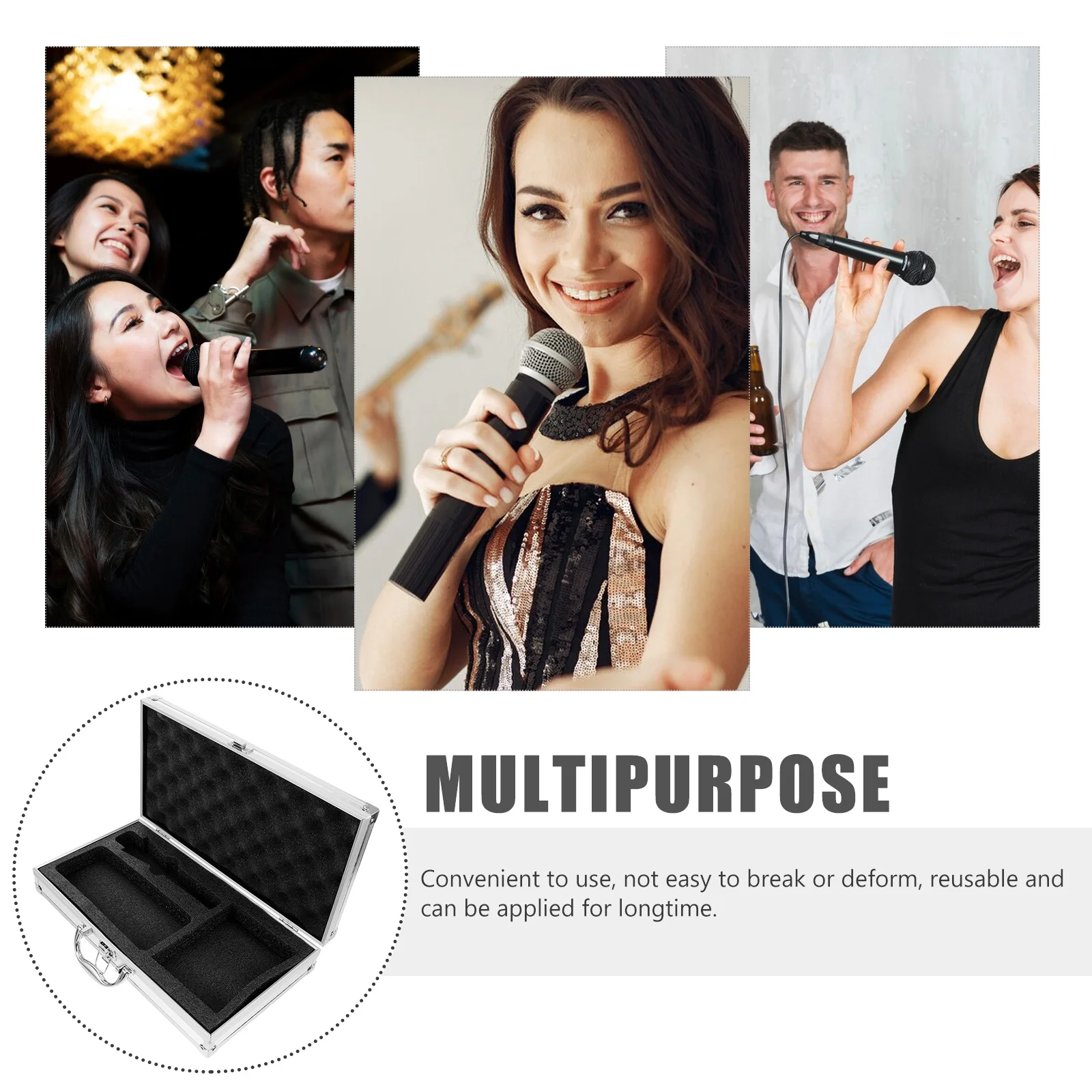 Microphone Case Hard Shell Mic Storage Holder Fine Workmanship Multiuse Phone Storage Option Mic Case Microphone Holder