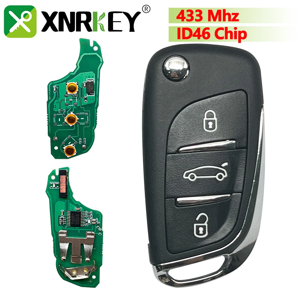 

XRNKEY для Peugeot 207 308 307 407 607 807 для Citroen HU83/VA2/NE72 лезвие KEY модифицированный откидной дистанционный автомобильный ключ ASK/FSK 433 МГц ID46