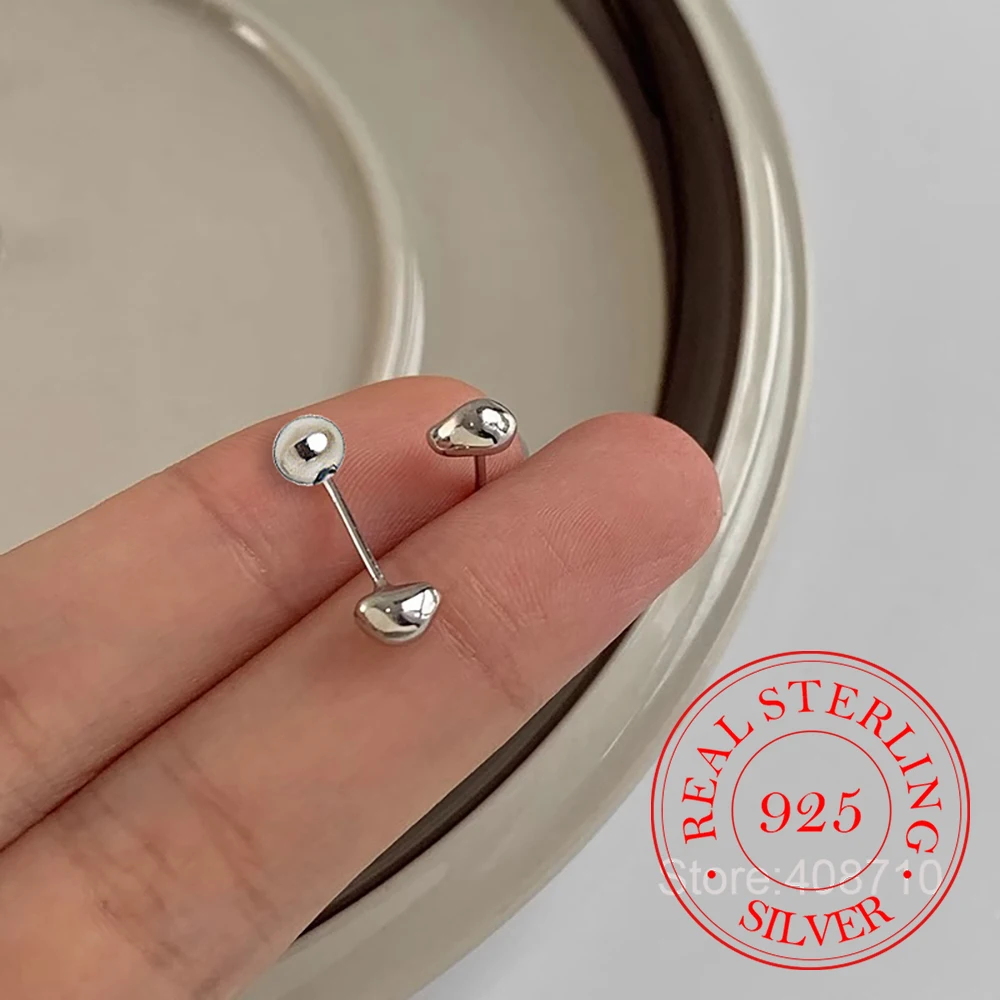 

Ювелирные изделия из стерлингового серебра 925, простые бусины, серьги-гвоздики в виде фасоли для женщин, ювелирные изделия для свадебной вечеринки для девочек, подарок другу